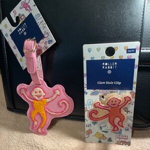 Roller Rabbit x target Bundle: Matching monkey luggage tag and claw hair clip